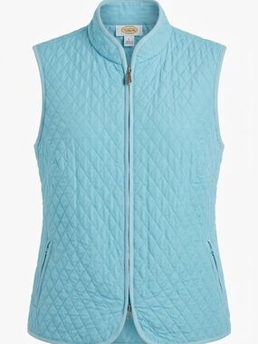 Talbots Light Blue Quilted Zip Vest